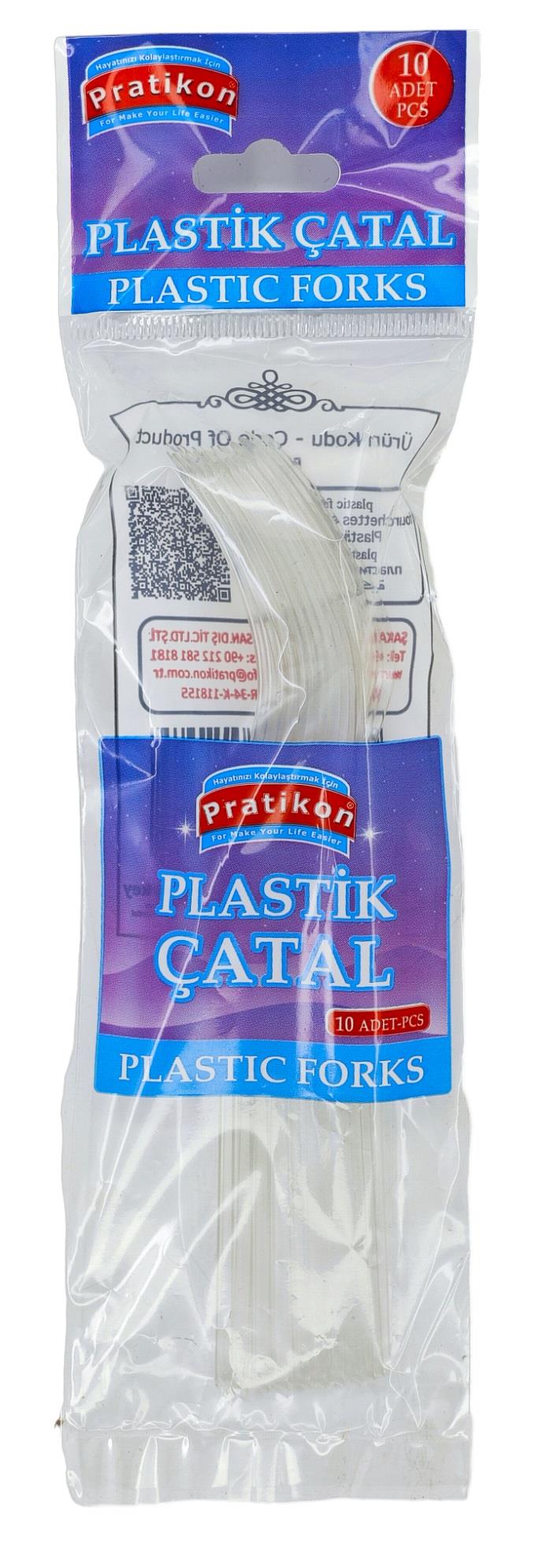 PR1140   PRATİKON PLASTİK ÇATAL 10lu