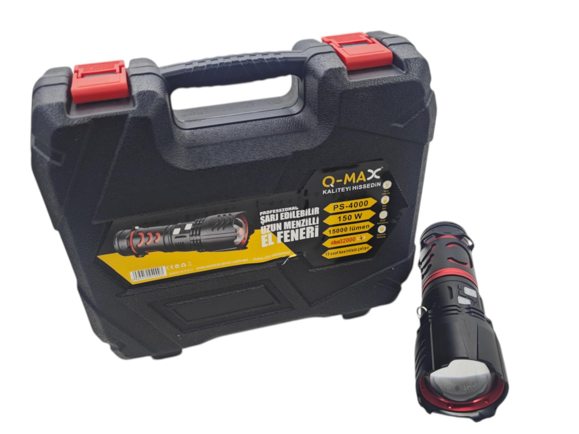 PS-4000   Q-Max 15000 Lümen 150W Zomlu Avcı Feneri