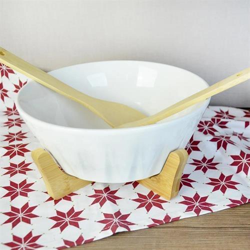 Paçi Freda Porselen Salata Kasesi Bambu Kaşıklı  101602