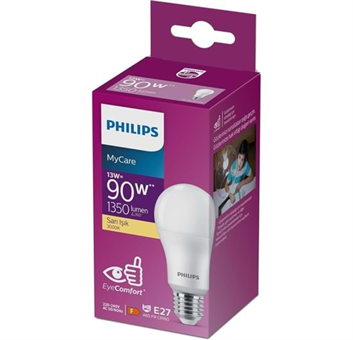 Philips 13W Sarı Işık E27  (Kalın Duy) Led Ampul