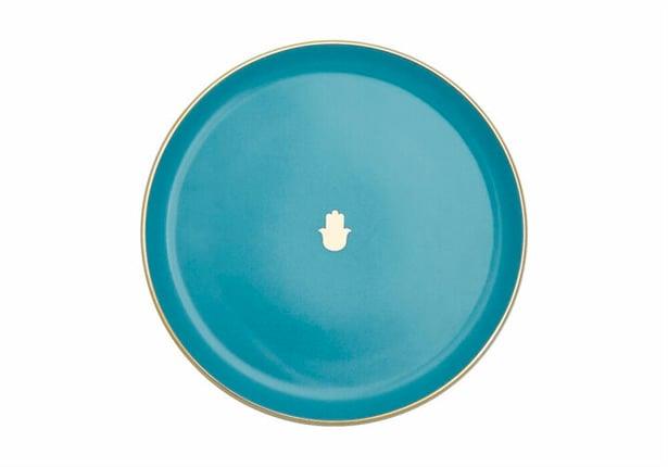 Porland Glamorous Turkuaz Düz Tabak 20Cm