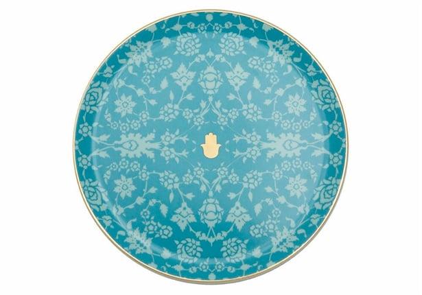 Porland Glamorous Turkuaz Düz Tabak 24Cm