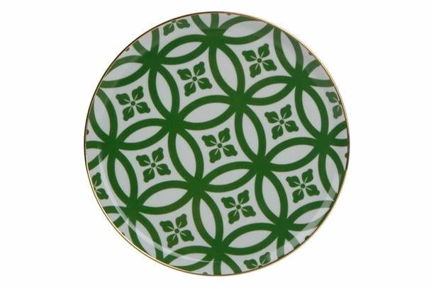 Porland Morocco Desen1 Yeşil Düz Tabak 20Cm