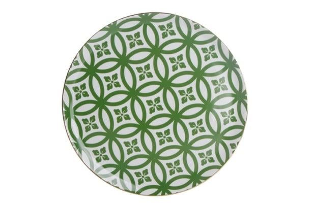 Porland Morocco Desen1 Yeşil Düz Tabak 28Cm