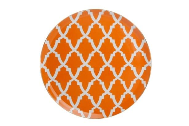 Porland Morocco Desen3 Turuncu Düz Tabak 28Cm