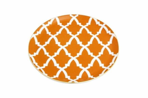 Porland Morocco Desen3 Turuncu Düz Tabak 24Cm