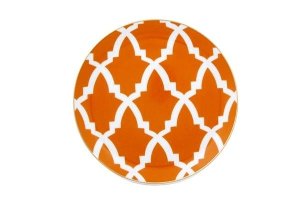 Porland Morocco Desen3 Turuncu Düz Tabak 17Cm