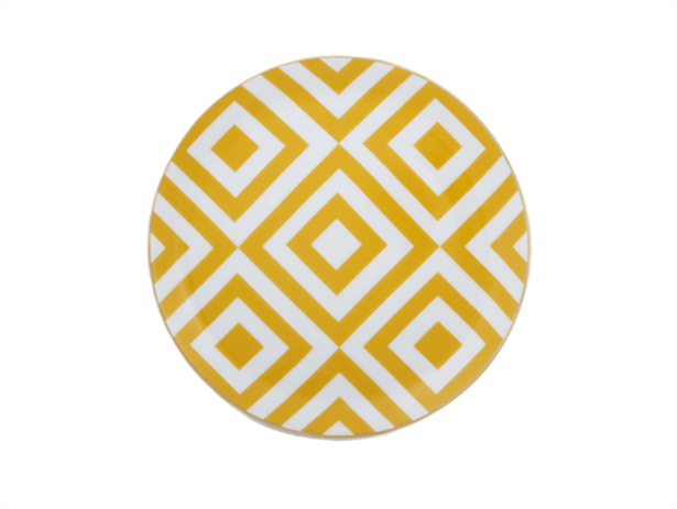 Porland Morocco Desen4 Sarı Düz Tabak 17Cm