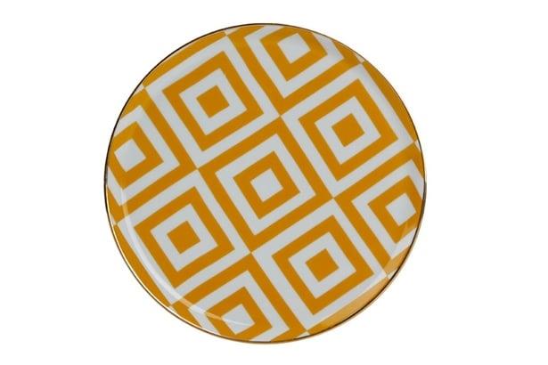 Porland Morocco Desen4 Sarı Düz Tabak 20Cm