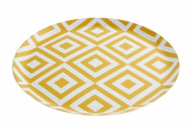 Porland Morocco Desen4 Sarı Düz Tabak 24Cm