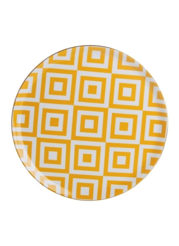 Porland Morocco Desen4 Sarı Düz Tabak 28Cm