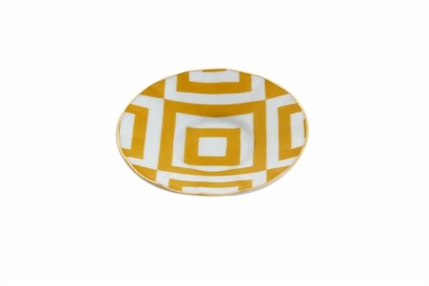 Porland Morocco Desen4 Sarı Ergonomik Çay Tabağı 12Cm