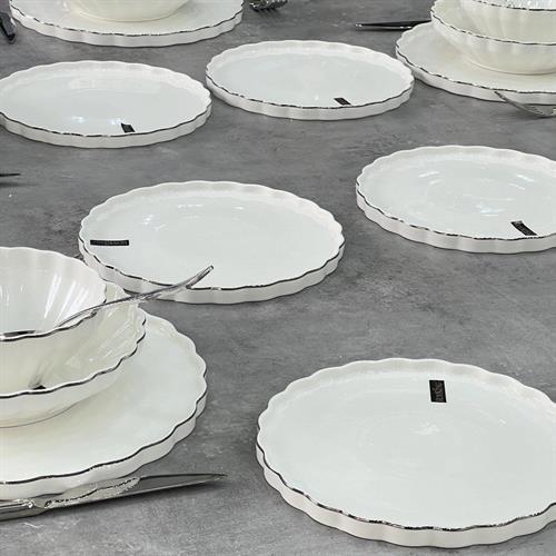 Royking Twist Platin 24 Parça 6 Kişilik Yemek Takımı HRN018