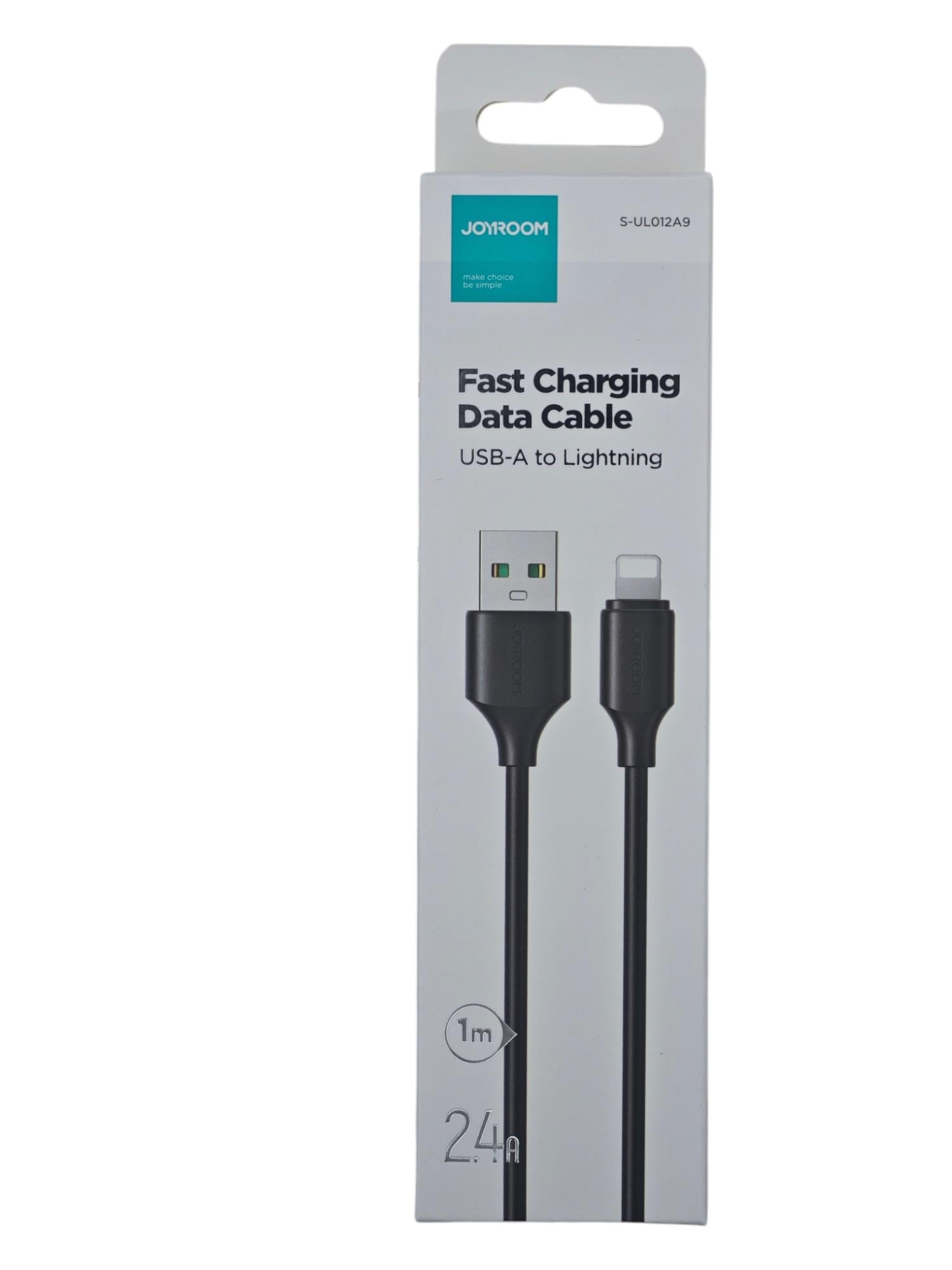 S-ULO12A9   Joyroom 2.4A USB-A Lightning Data Kablosu - Siyah