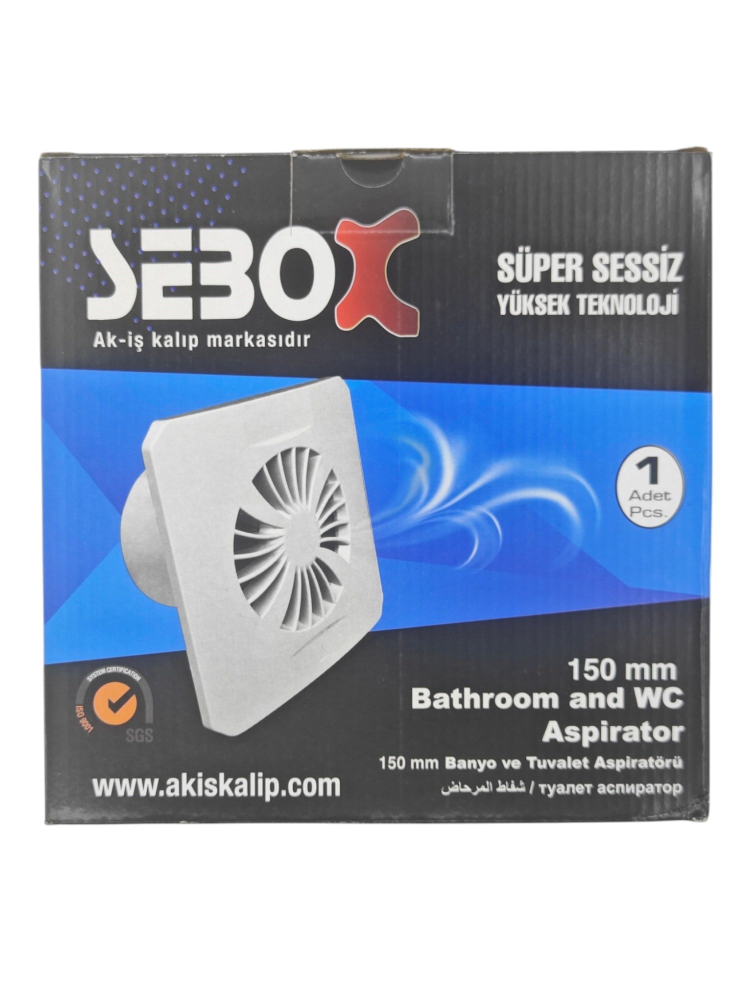 SB0386   Sebox Dekoratif Banyo Boro Mutfak Aspiratörü 12W