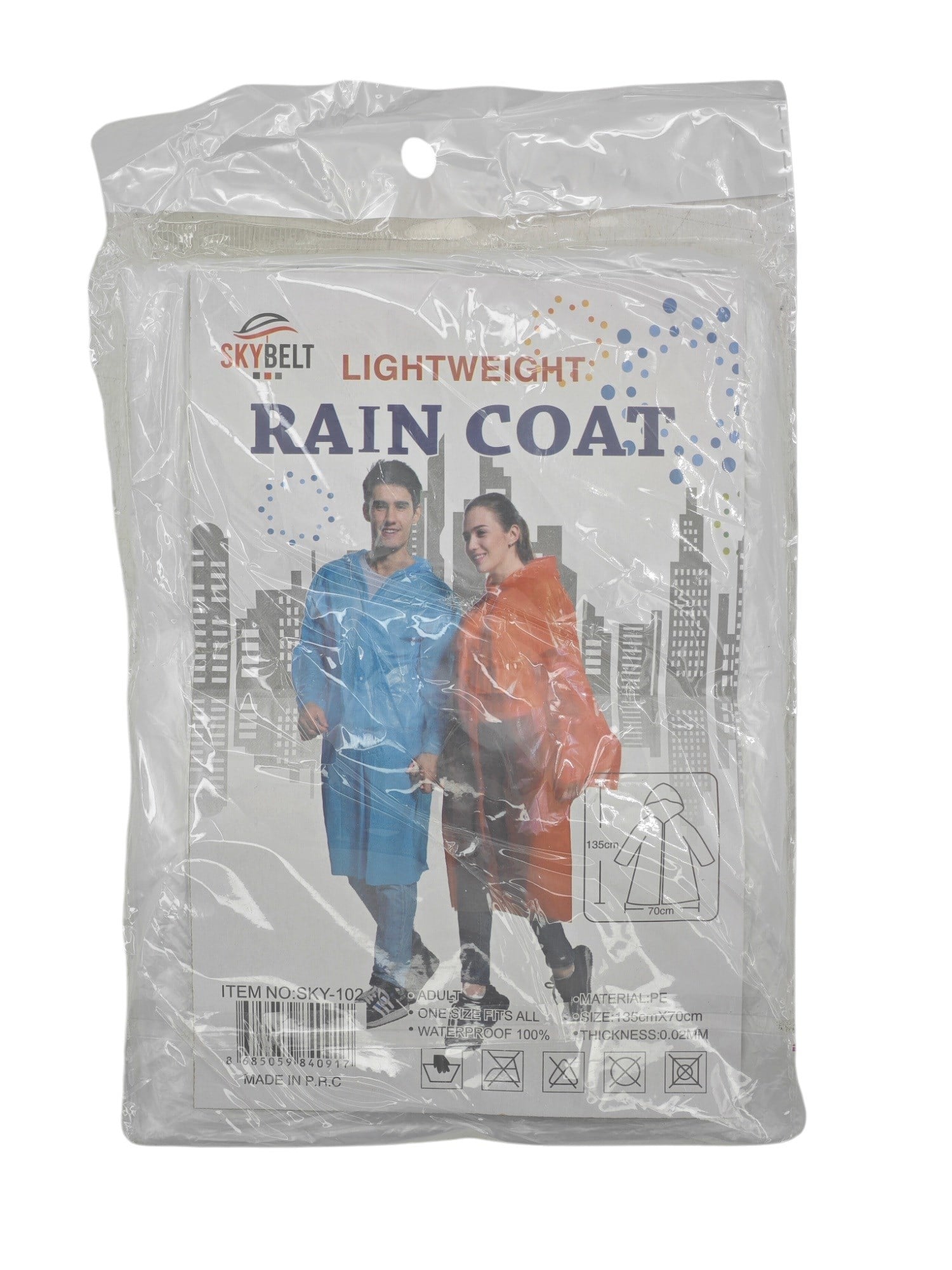 SKY-102   Skybelt Rain Coat İnce Kullan At Yağmurluk - Şeffaf