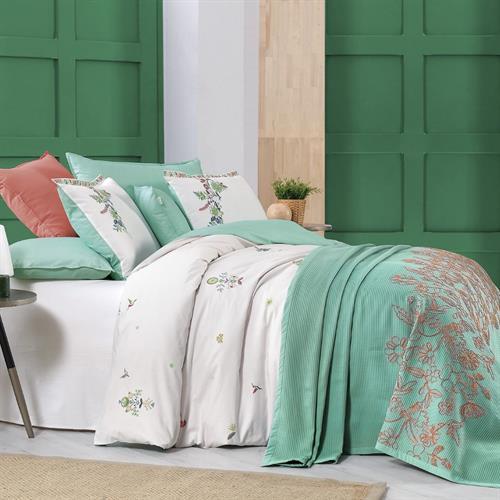 Sarev Eva Mia Nevresim Pike Set Tek Kişilik Yeşil  V4