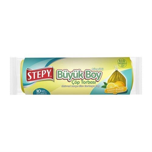 Stepy Büyük Boy Çöp Torbası Limon Kokulu 10 Adet ( 65*70 cm )
