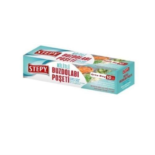 Stepy Buzdolabı Poşeti Orta Boy Kilitli 10 Adet