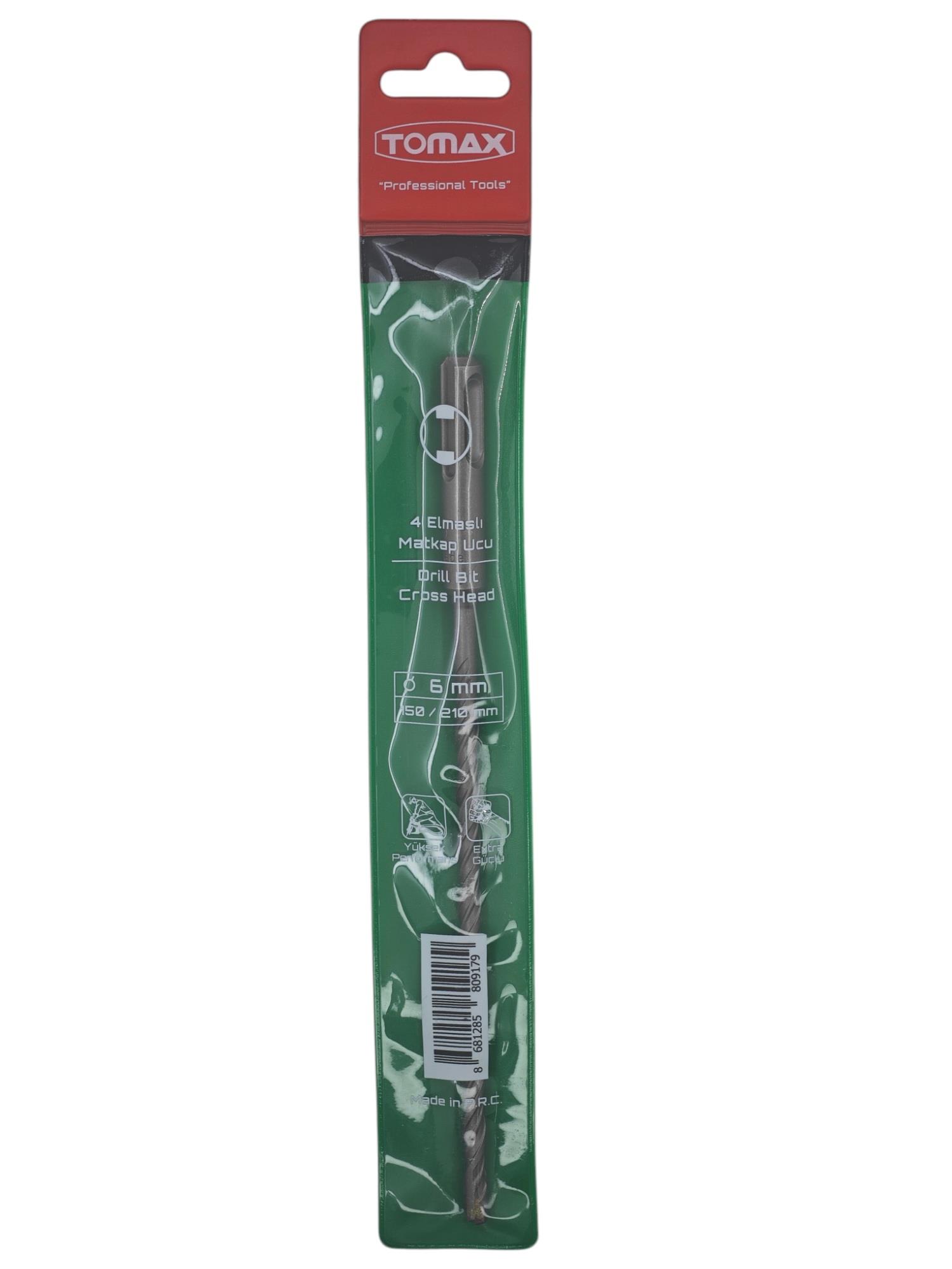 T-0917   Tomax SDS Elmaslı Matkap Ucu 6*210mm