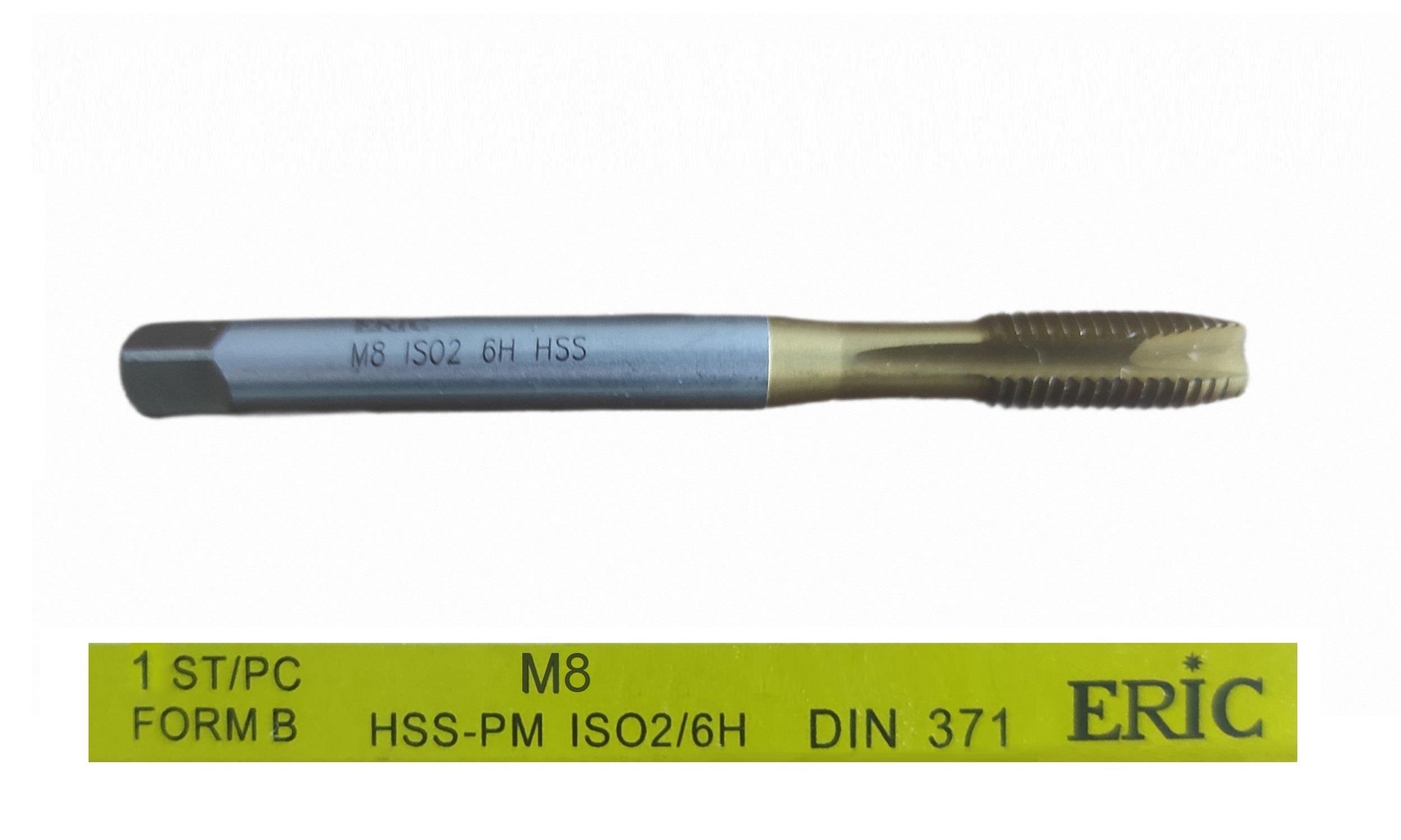 T371B08T   ERİC DIN 376 HSS MAKİNE KILAVUZU M8 - Düz