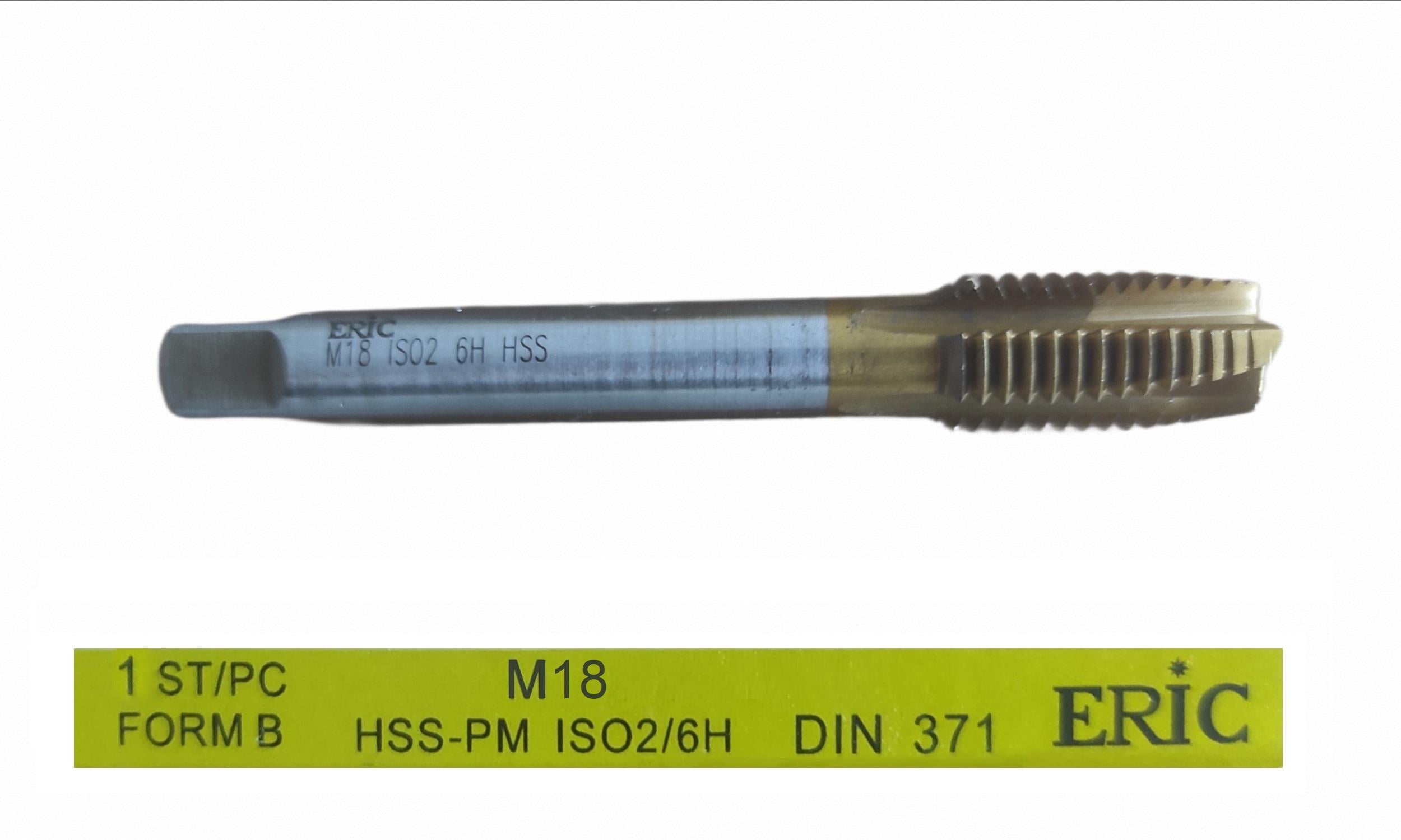 T371B18T   ERİC DIN 376 HSS MAKİNE KILAVUZU M18 - Düz