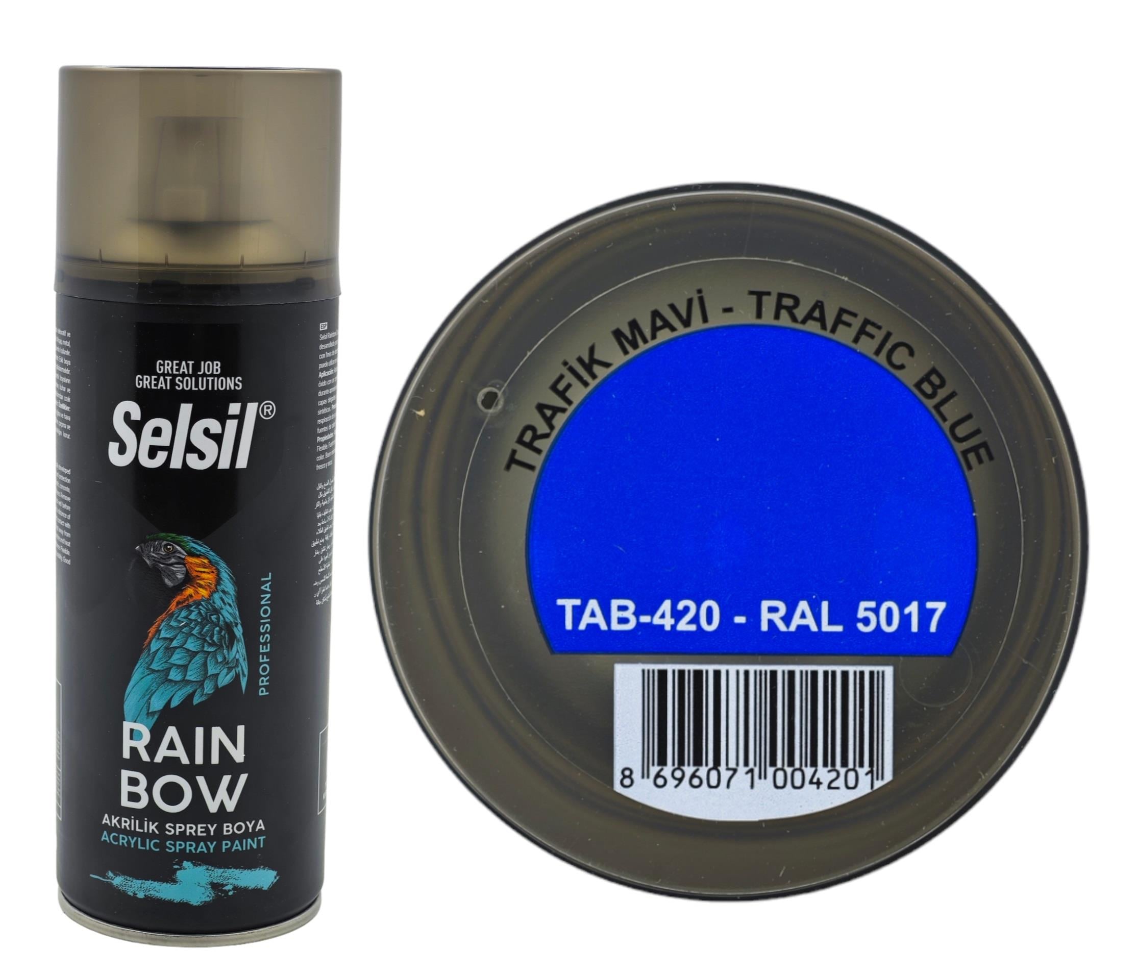 TAB-420   SELSİL RAINBOW AKRİLİK SPREY BOYA 400ml - Trafik Mavi