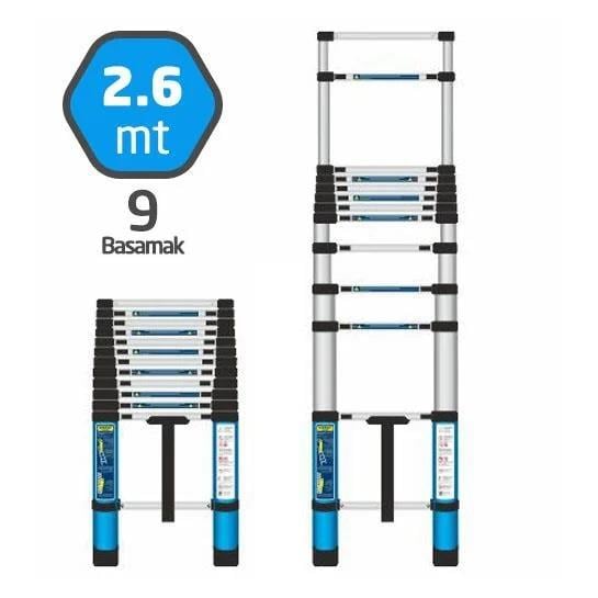 TYS9145   Tyson Teleskopik Merdiven 260cm - 9 Basamak