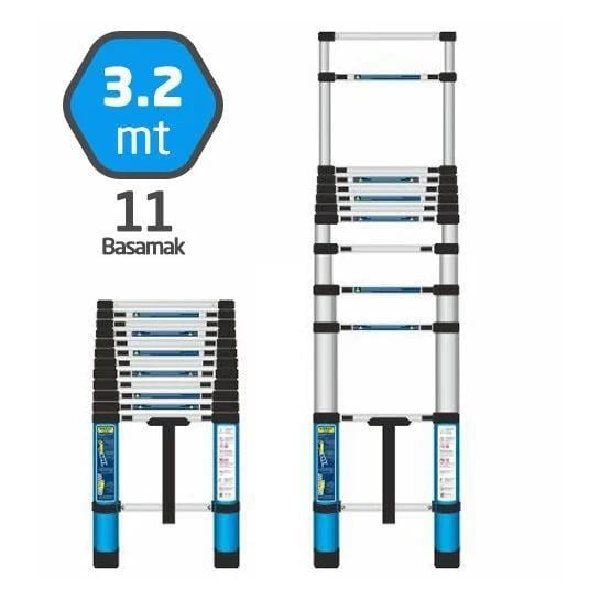 TYS9147   Tyson Teleskopik Merdiven 320cm - 11 Basamak