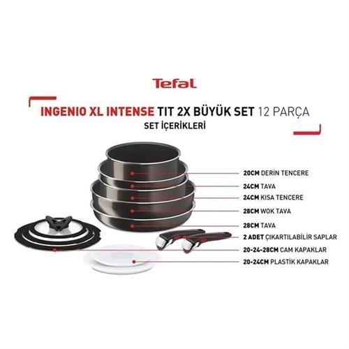 Tefal Ingenio XL Intense Titanyum 2X Büyük Set 12 Parça