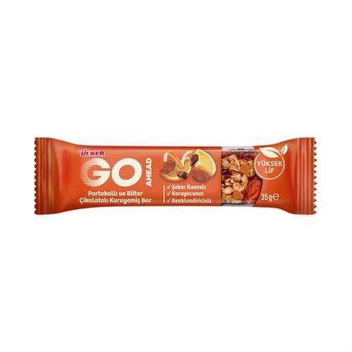 Ülker Go Ahead Portakallı ve Bitter Çikolatalı Kuruyemiş Bar 35 Gr