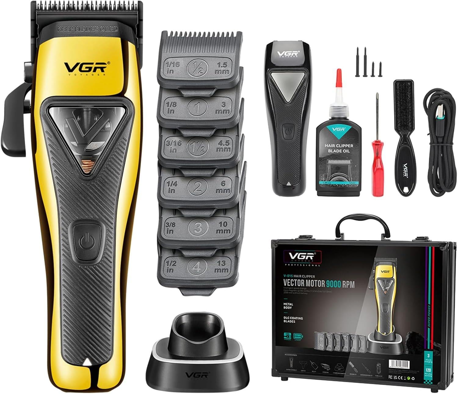 V-015   VGR 9000 RPM Motorlu Şarjlı Saç Sakal Traş Makinesi