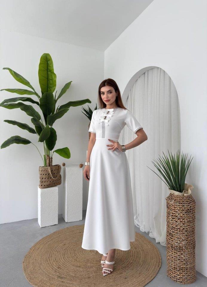 Wera Taşlı Fiyonk Detaylı Elbise