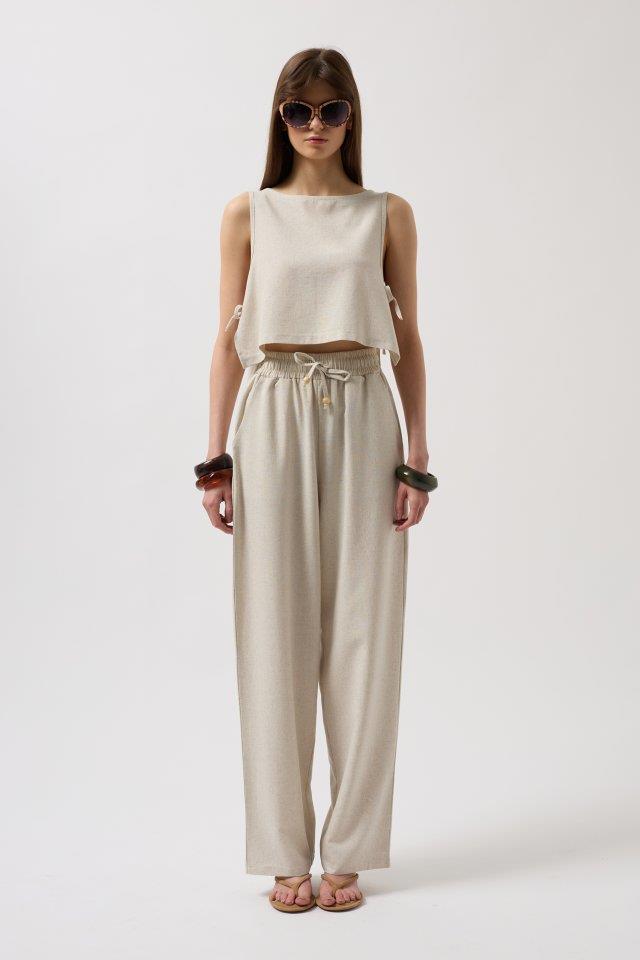 Yandan Bağlamalı Crop Bluz