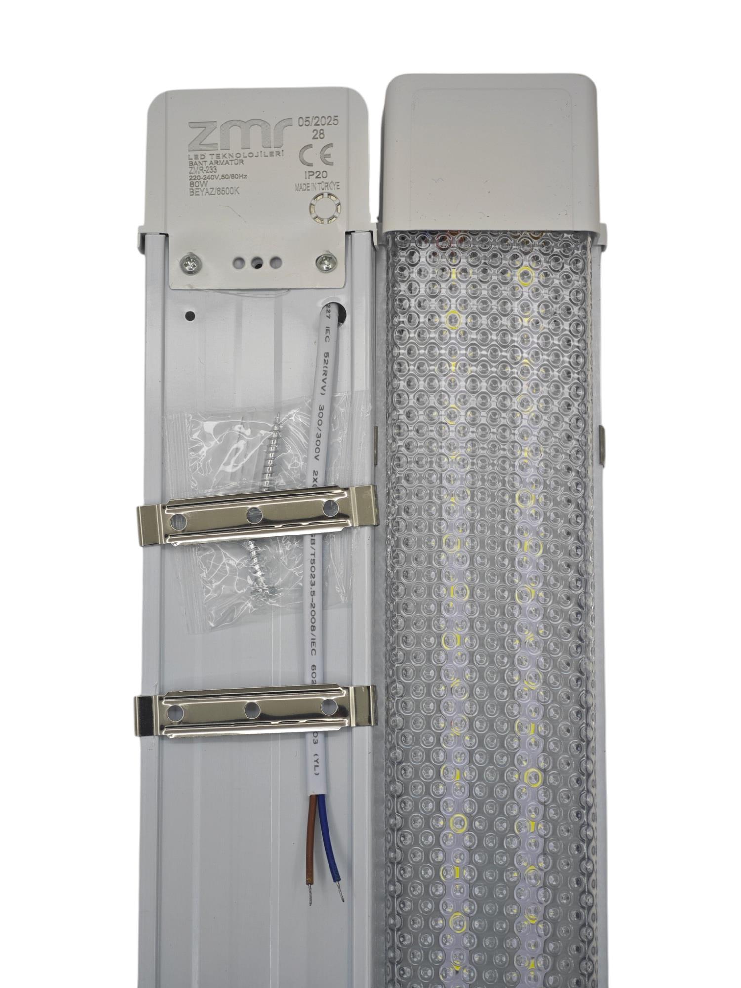 ZMR-232/B  ZMR 60W Led Kristal Bant Armatür 120cm 2li - Beyaz