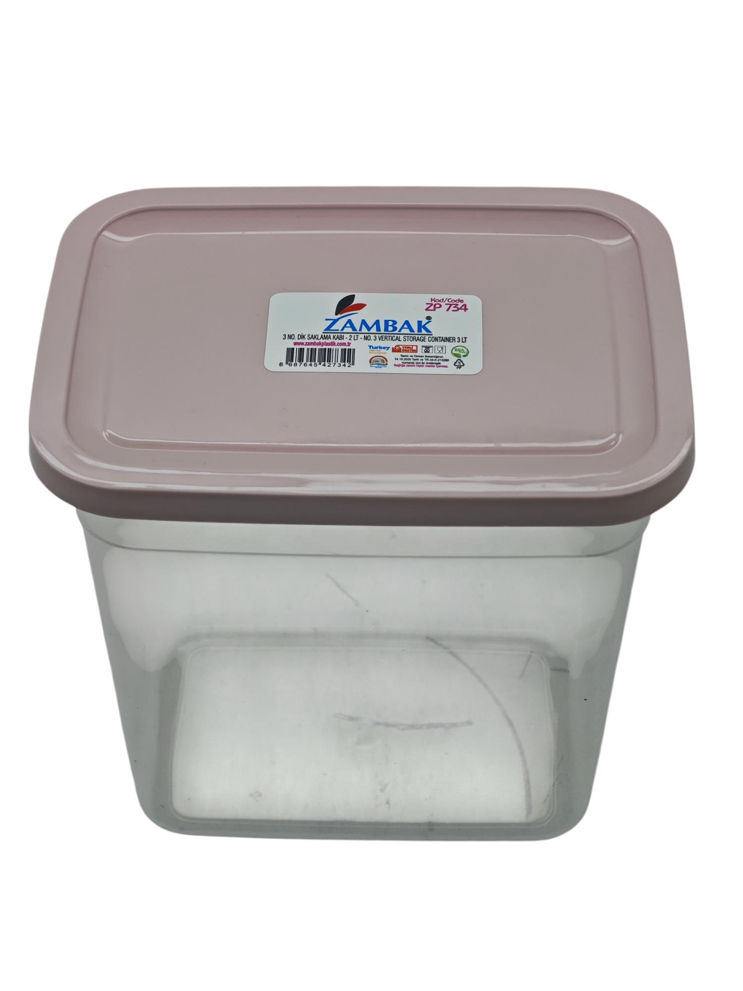 ZP734   Zambak Plastik Dik Saklama Kabı 2lt