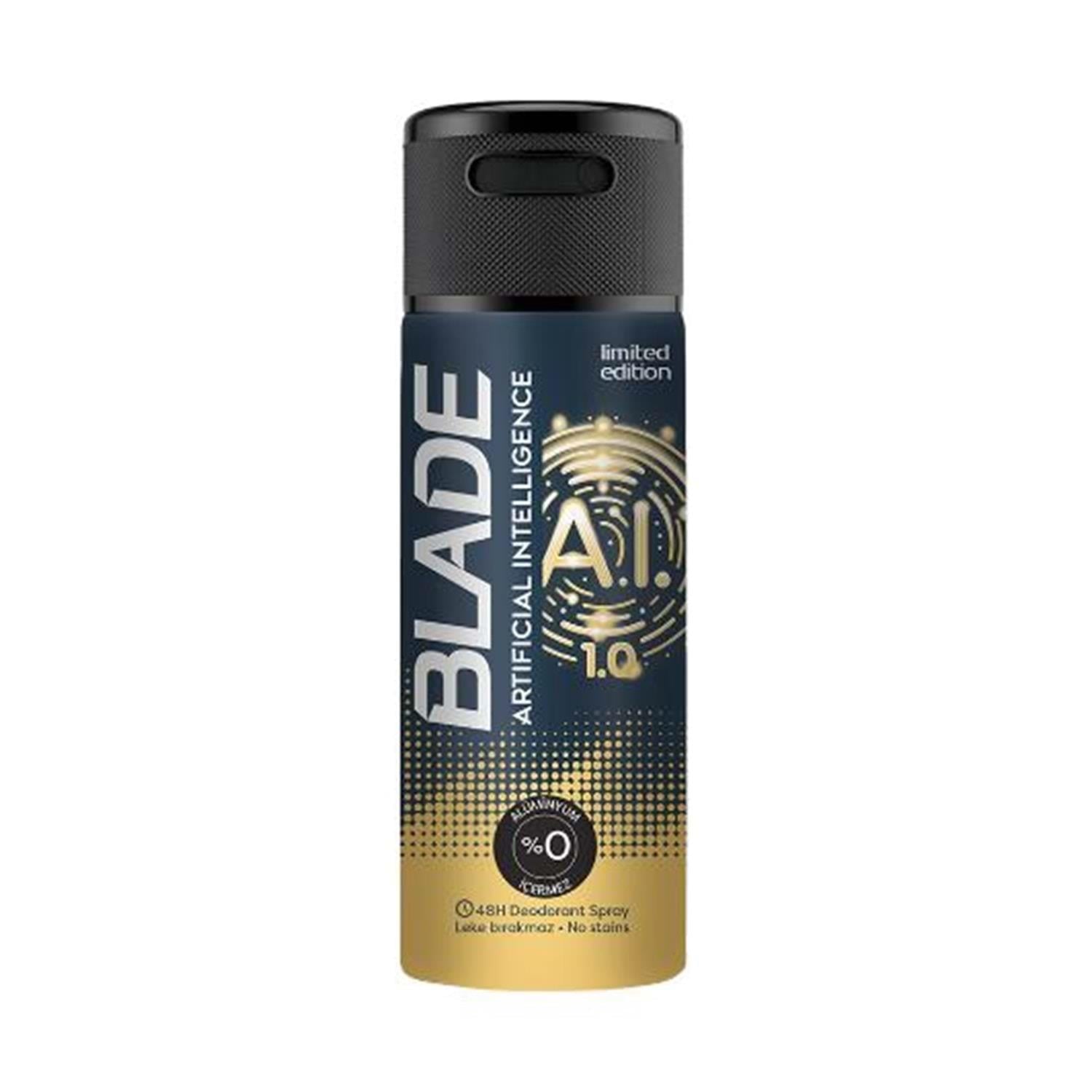 Blade 150 ml. Artificial Intelligence (Limited Edition) Gold Deodorant 48h - Esnek E-Ticaret Platformu