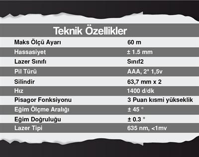 ATLM 60   Attlas Lazer Metre 60m - Mesafe Ölçer