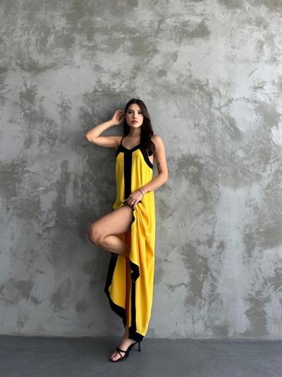 Askılı Maxi Boy Elbise