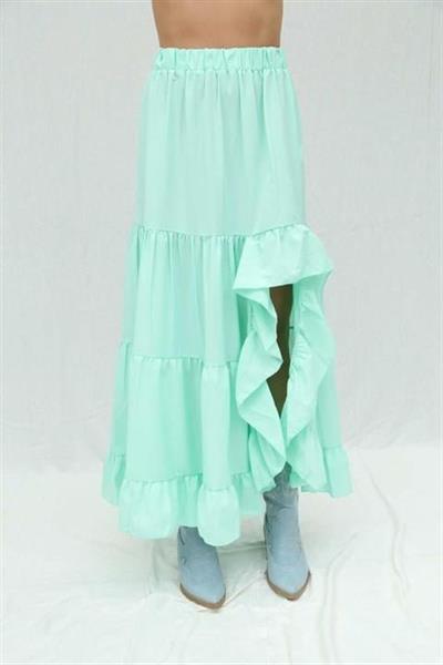 Audrey Fıfrlı Yırtmaç Detay Etek 4037