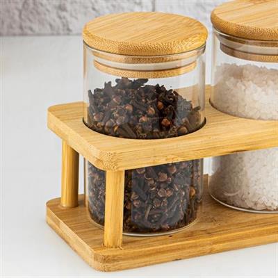 Bambum Andra - 4 Parça Standlı Baharatlık Seti Büyük