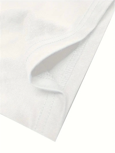 Baskılı Oversize Bisiklet Yaka T-shirt - Beyaz