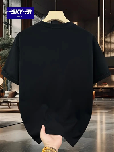 Baskılı Oversize Bisiklet Yaka T-shirt - Siyah