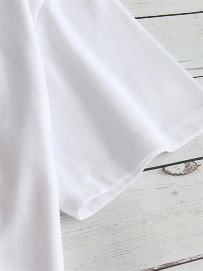 Baskılı Oversize Bisiklet Yaka T-shirt - Beyaz