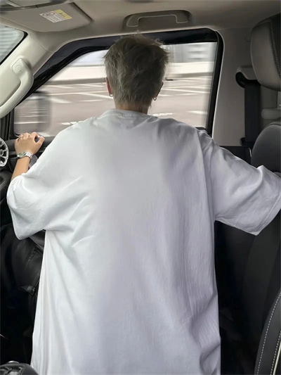 Baskılı Oversize Bisiklet Yaka T-shirt - Beyaz