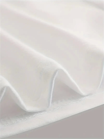 Baskılı Oversize Bisiklet Yaka T-shirt - Beyaz