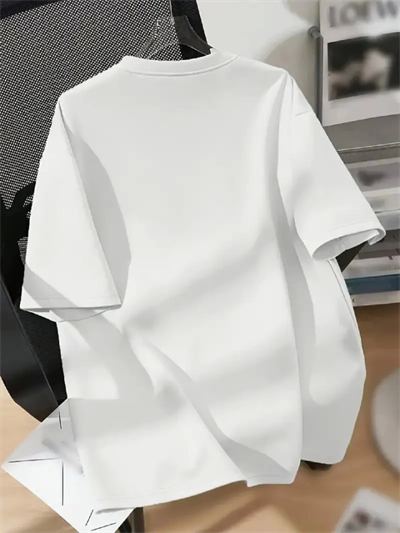 Baskılı Oversize Bisiklet Yaka T-shirt - Beyaz