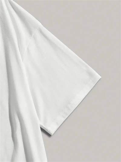 Baskılı Oversize Bisiklet Yaka T-shirt - Beyaz