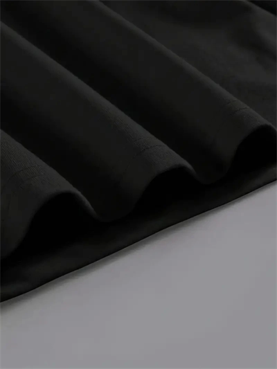 Baskılı Oversize Bisiklet Yaka T-shirt - Siyah