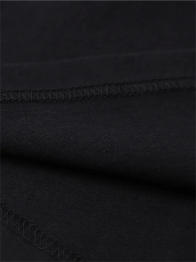 Baskılı Oversize Bisiklet Yaka T-shirt - Siyah